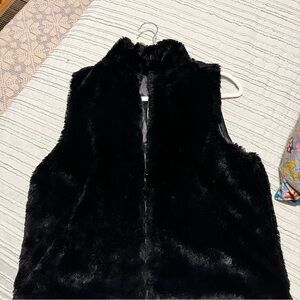 Black Faux Fur Vest